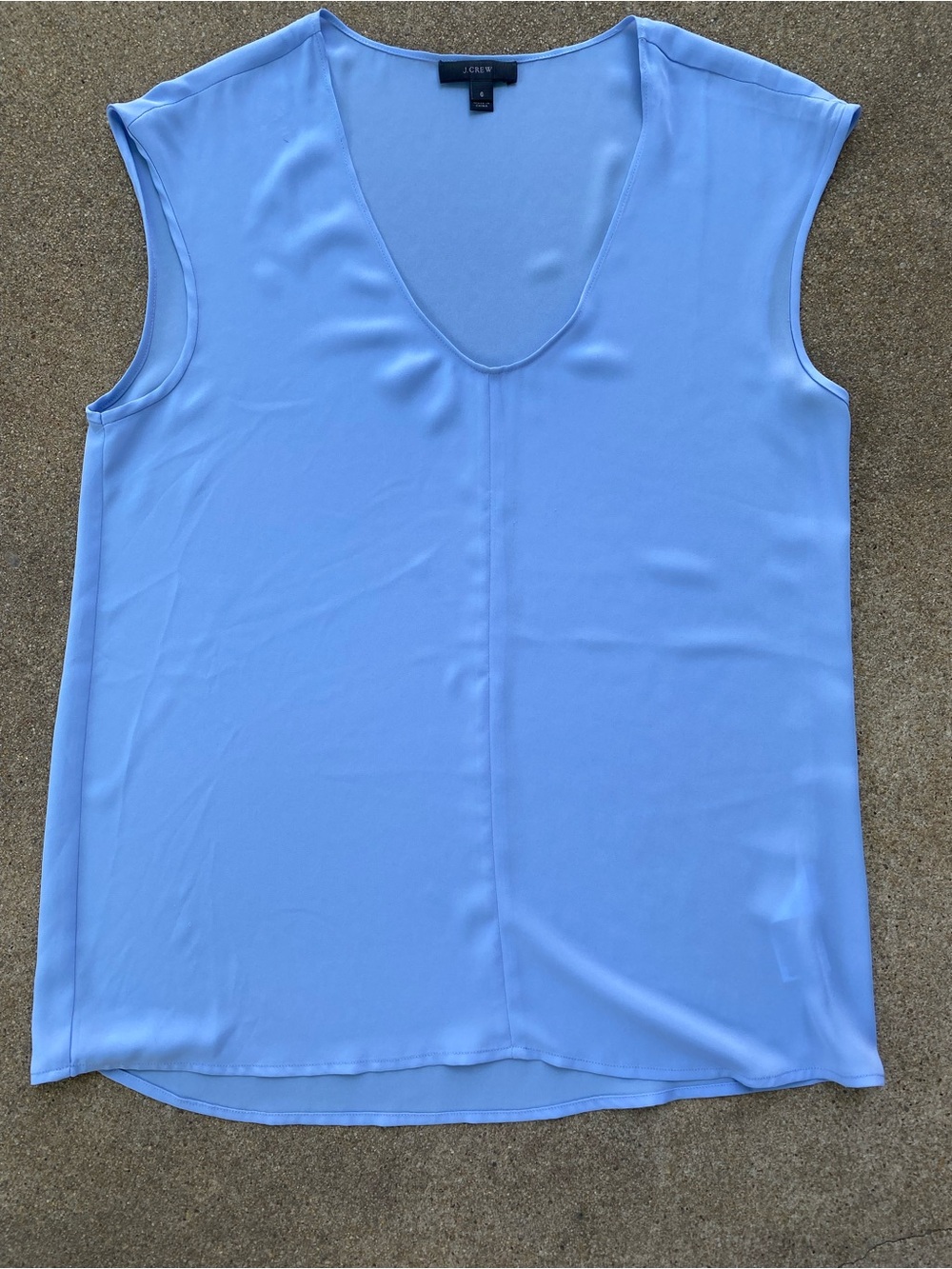 J. Crew Light Blue Sleeveless V-Neck Blouse